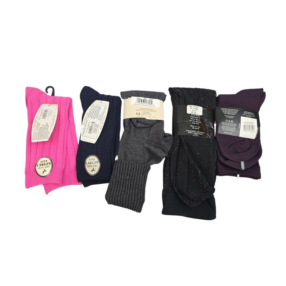5 pairs of Vintage Ladies Socks 2 White Stag 1 george 1 cherokee 1 Trouser Sock - Picture 2 of 5